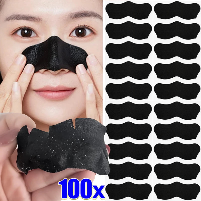 Deep Cleansing Nose Blackhead Remover Mask 100PCS Shrink Pore Acne Treatment Peel Off Strips Face Skin Care Women Beauty Tools